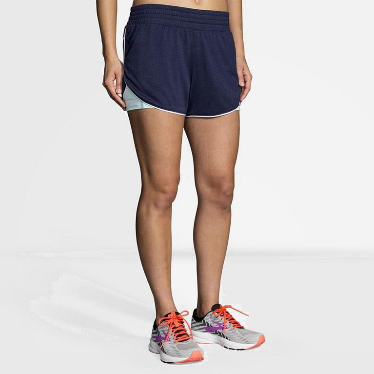 Brooks Rep 3 2-In-1 Løpeshorts Dame Nettbutikk - Blå - Norge (HJU820395)